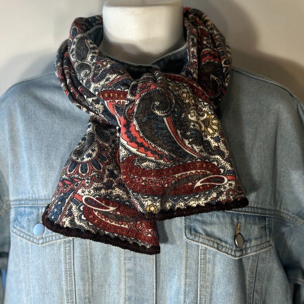 Scarf Wool Blend Knit Multi color Chic Closet Staple Academia Preppy Heritage